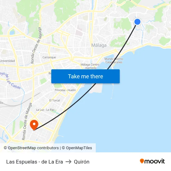 Las Espuelas - de La Era to Quirón map
