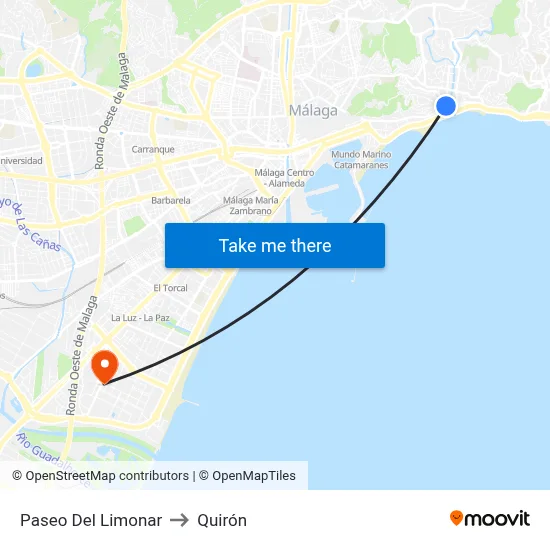 Paseo Del Limonar to Quirón map