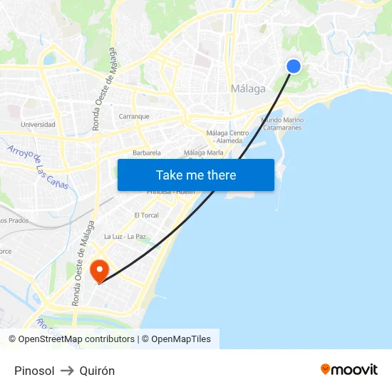 Pinosol to Quirón map
