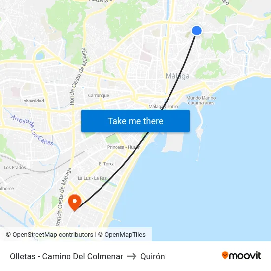 Olletas - Camino Del Colmenar to Quirón map