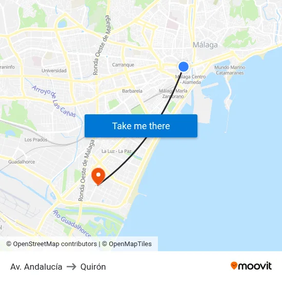 Av. Andalucía to Quirón map