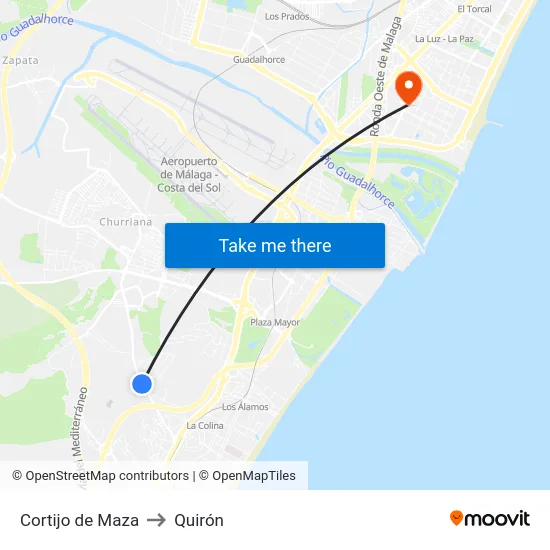 Cortijo de Maza to Quirón map