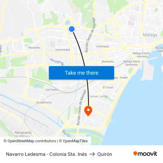 Navarro Ledesma - Colonia Sta. Inés to Quirón map