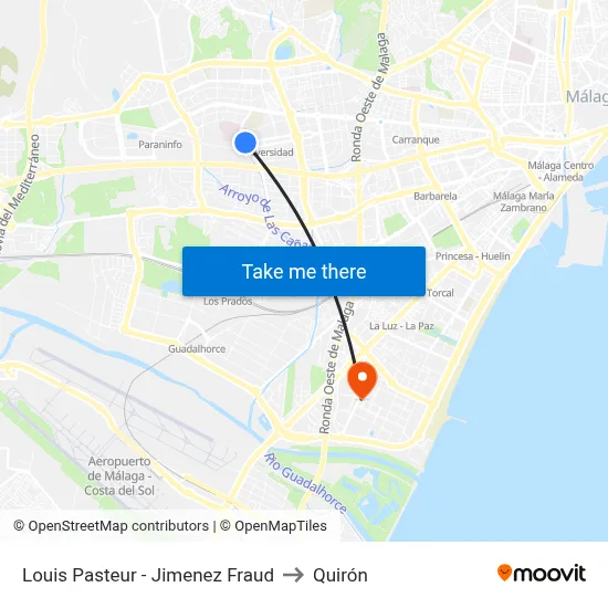 Louis Pasteur - Jimenez Fraud to Quirón map