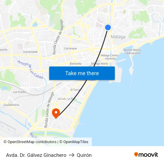 Avda. Dr. Gálvez Ginachero to Quirón map