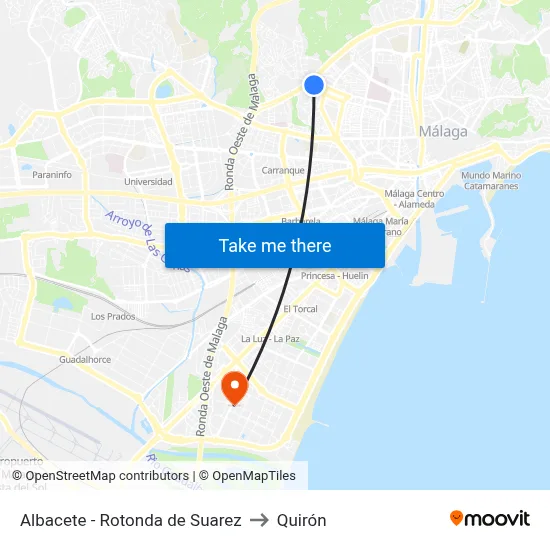 Albacete - Rotonda de Suarez to Quirón map