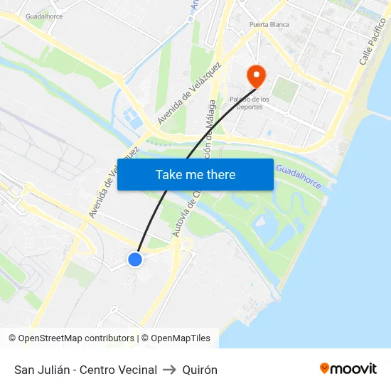 San Julián - Centro Vecinal to Quirón map