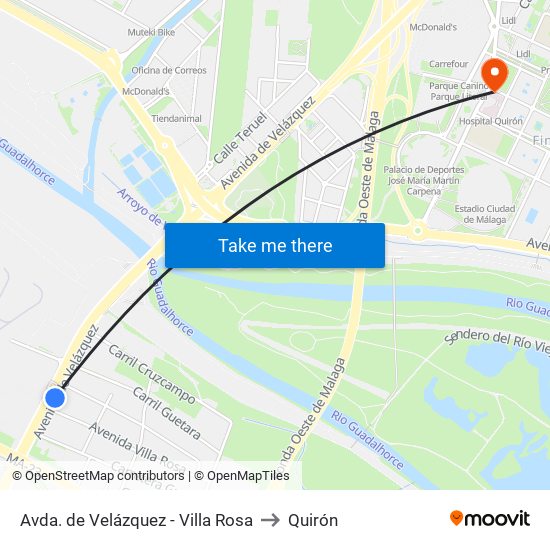 Avda. de Velázquez - Villa Rosa to Quirón map