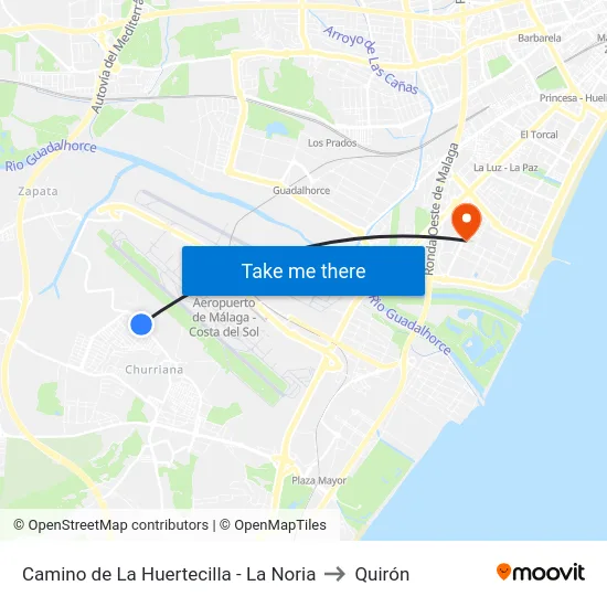 Camino de La Huertecilla - La Noria to Quirón map