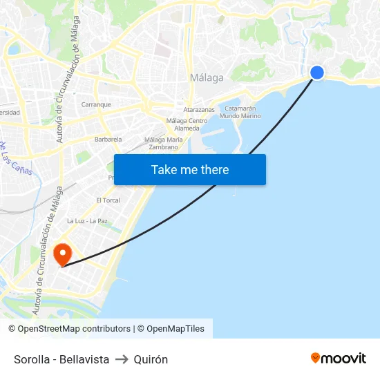 Sorolla - Bellavista to Quirón map