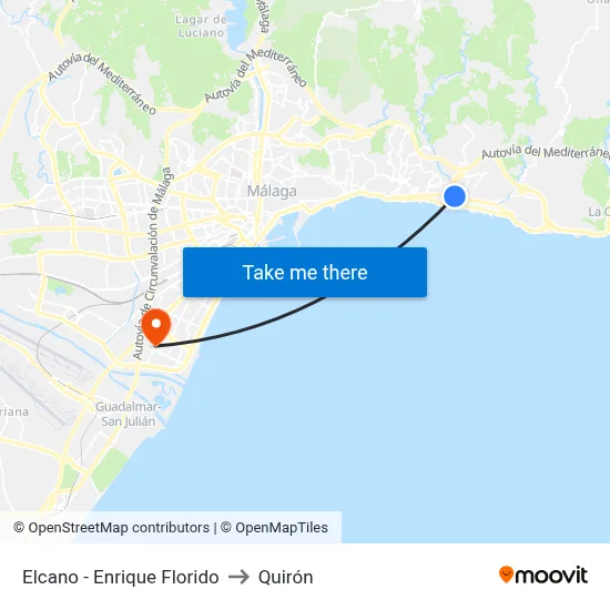 Elcano - Enrique Florido to Quirón map