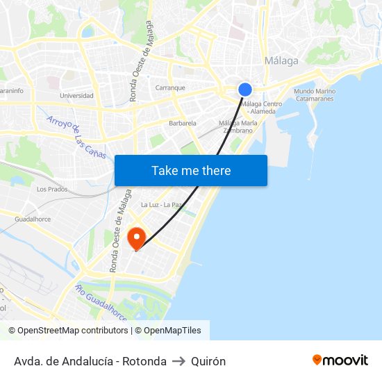 Avda. de Andalucía - Rotonda to Quirón map