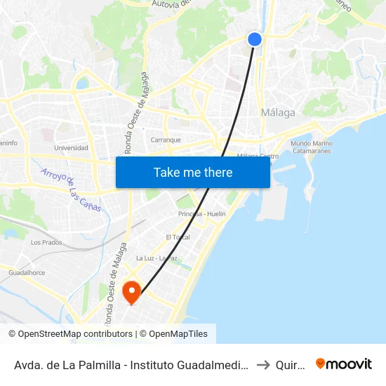 Avda. de La Palmilla - Instituto Guadalmedina to Quirón map