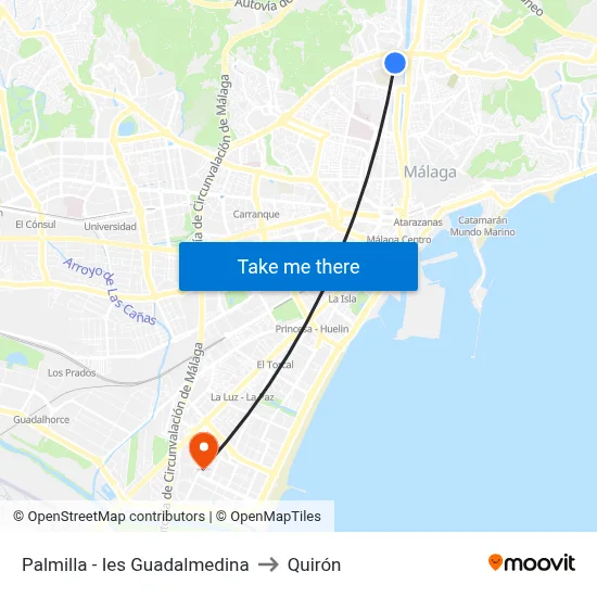Palmilla - Ies Guadalmedina to Quirón map