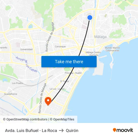 Avda. Luis Buñuel - La Roca to Quirón map