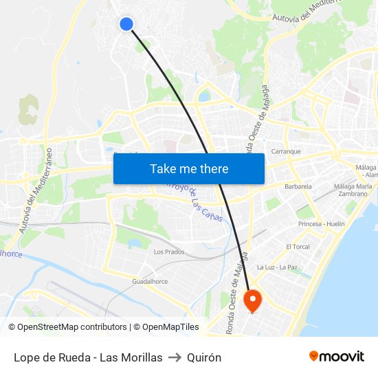 Lope de Rueda - Las Morillas to Quirón map