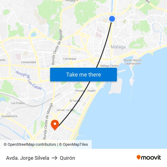 Avda. Jorge Silvela to Quirón map