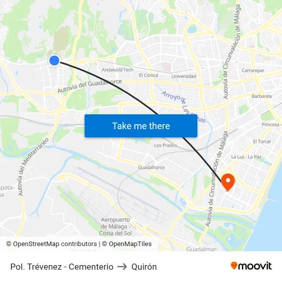 Pol. Trévenez - Cementerio to Quirón map