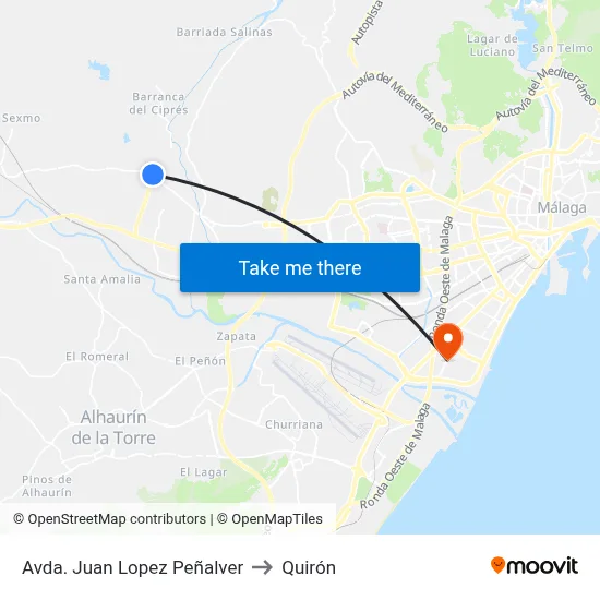 Avda. Juan Lopez Peñalver to Quirón map