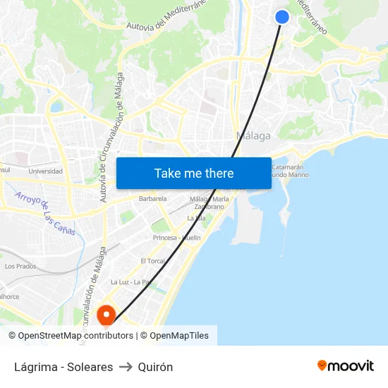 Lágrima - Soleares to Quirón map