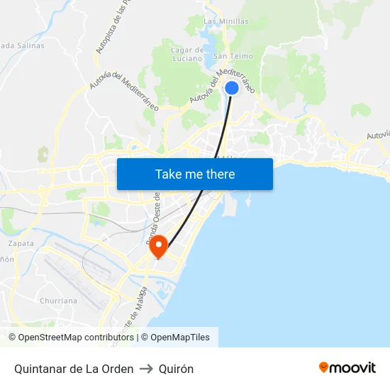 Quintanar de La Orden to Quirón map