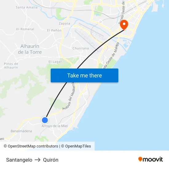 Santangelo to Quirón map
