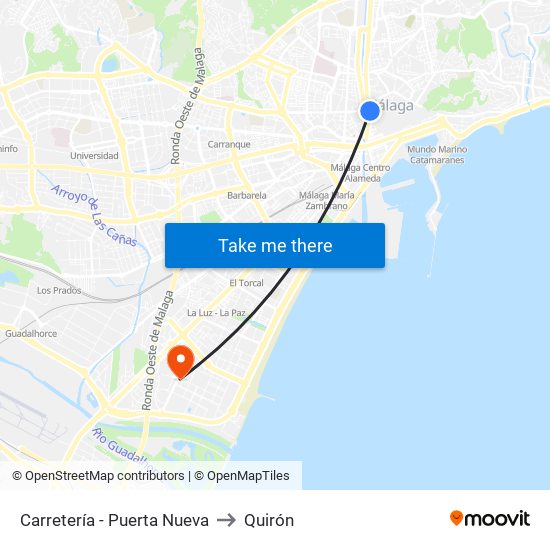 Carretería - Puerta Nueva to Quirón map