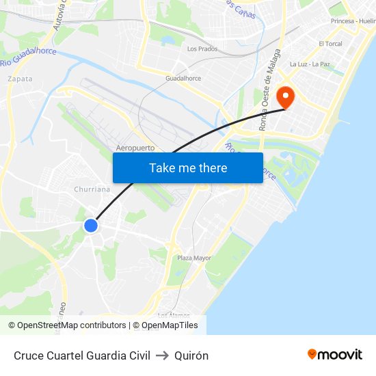 Cruce Cuartel Guardia Civil to Quirón map