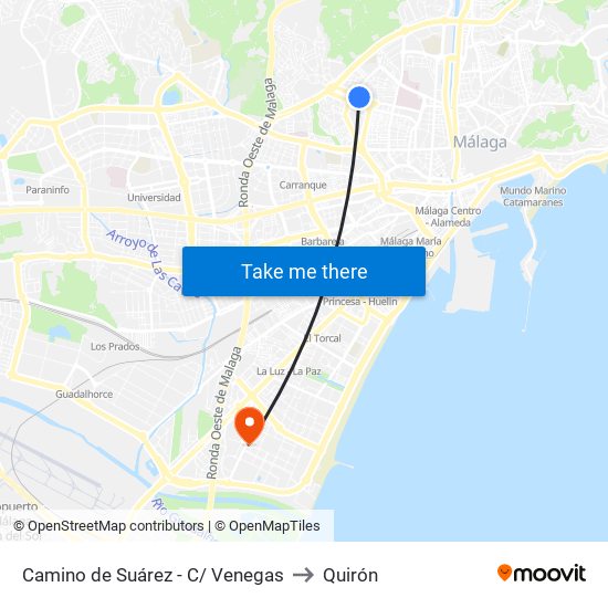 Camino de Suárez - C/ Venegas to Quirón map
