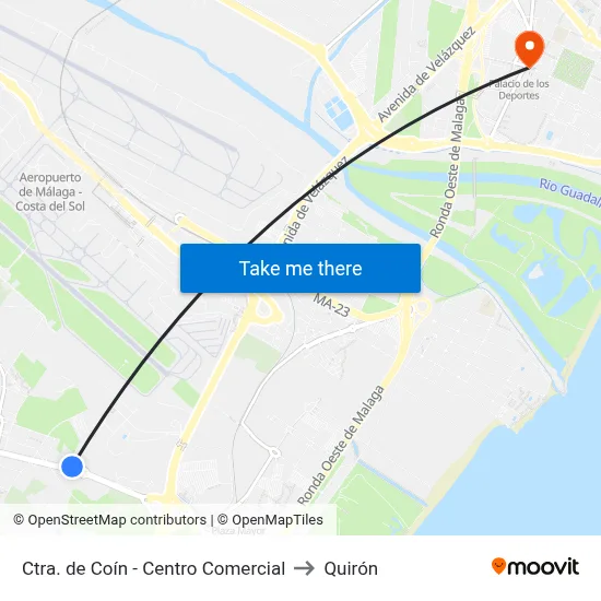 Ctra. de Coín - Centro Comercial to Quirón map