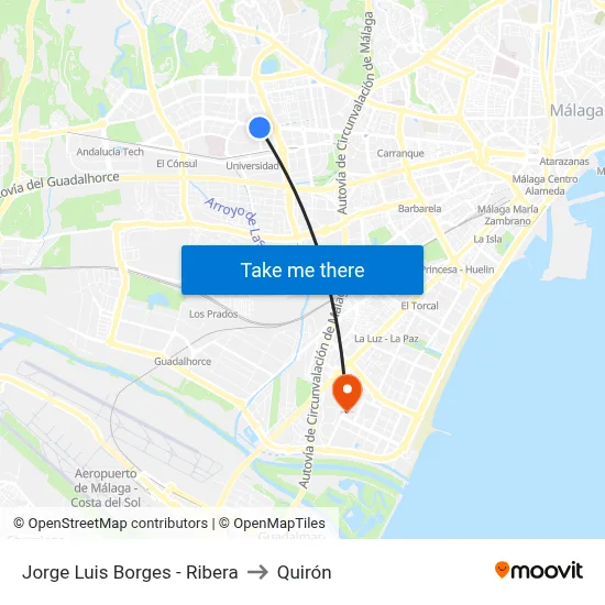 Jorge Luis Borges - Ribera to Quirón map