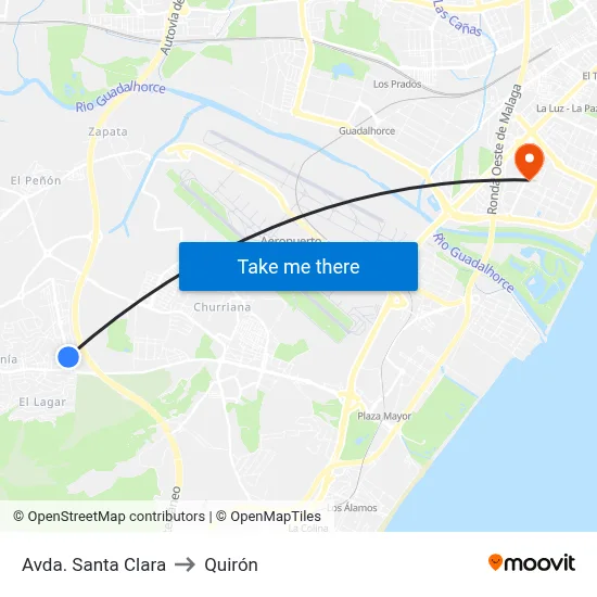 Avda. Santa Clara to Quirón map