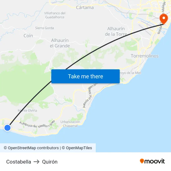 Costabella to Quirón map