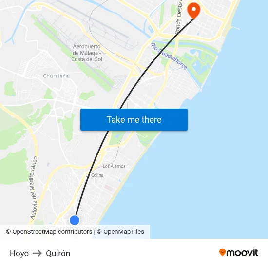 Hoyo to Quirón map