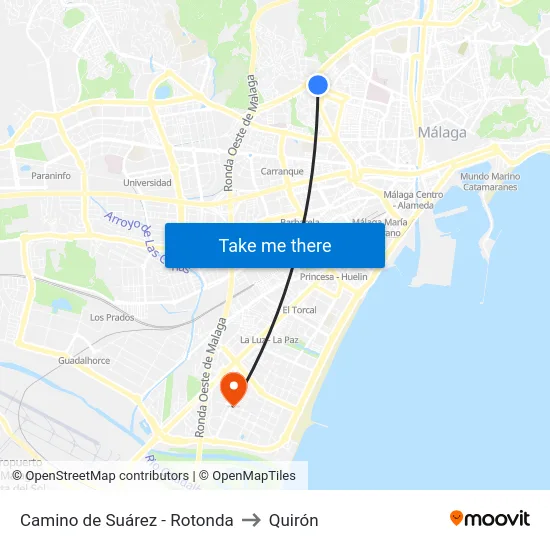 Camino de Suárez - Rotonda to Quirón map