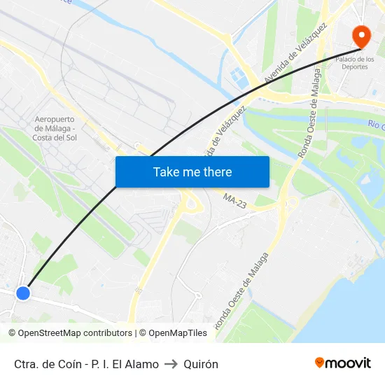 Ctra. de Coín - P. I. El Alamo to Quirón map