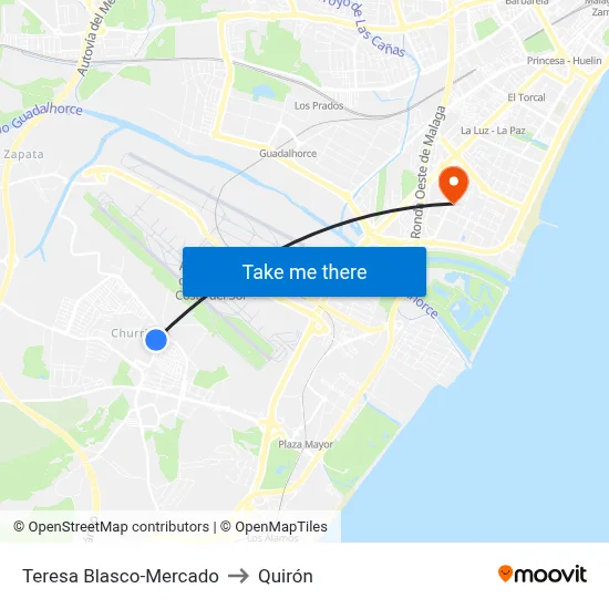 Teresa Blasco-Mercado to Quirón map
