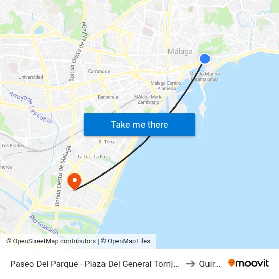 Paseo Del Parque - Plaza Del General Torrijos to Quirón map