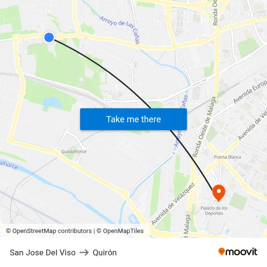 San Jose Del Viso to Quirón map