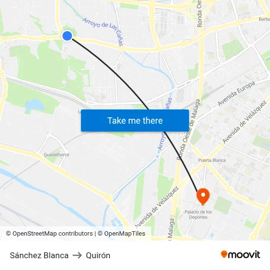 Sánchez Blanca to Quirón map