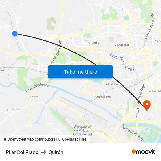 Pilar Del Prado to Quirón map