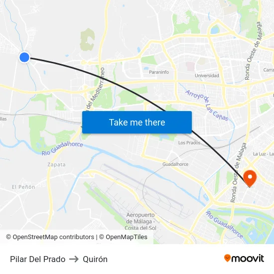 Pilar Del Prado to Quirón map