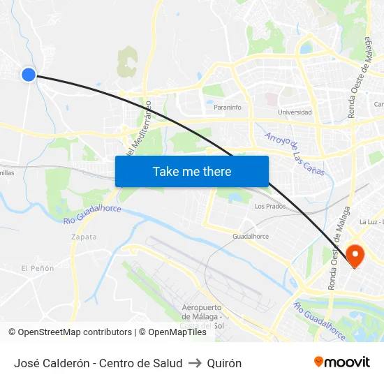 José Calderón - Centro de Salud to Quirón map