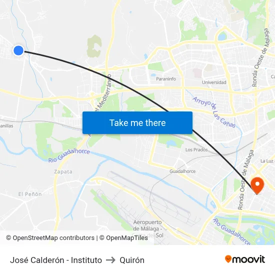 José Calderón - Instituto to Quirón map