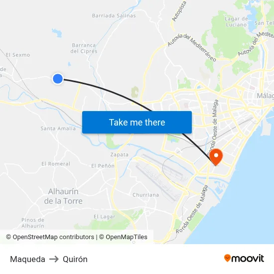 Maqueda to Quirón map