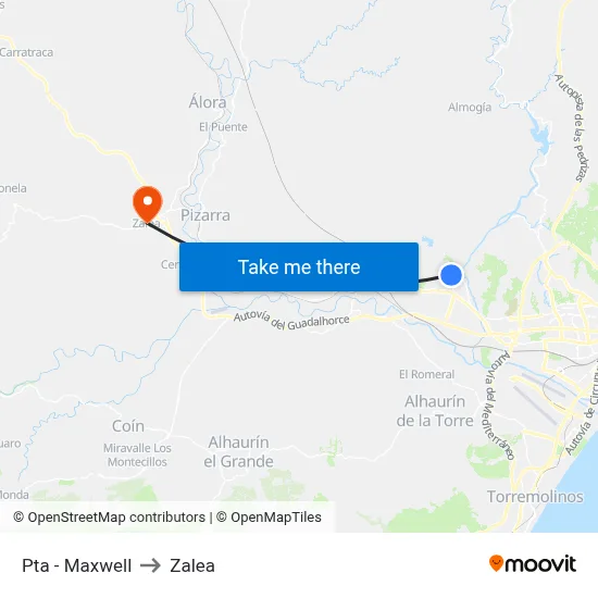 Pta - Maxwell to Zalea map