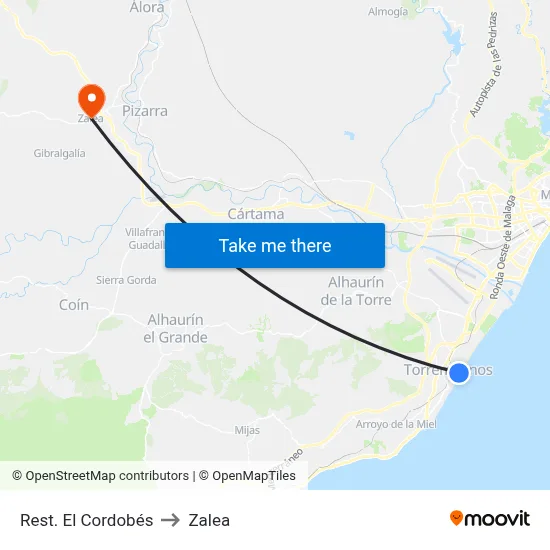 Rest. El Cordobés to Zalea map