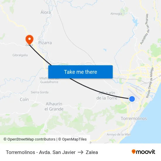 Torremolinos - Avda. San Javier to Zalea map