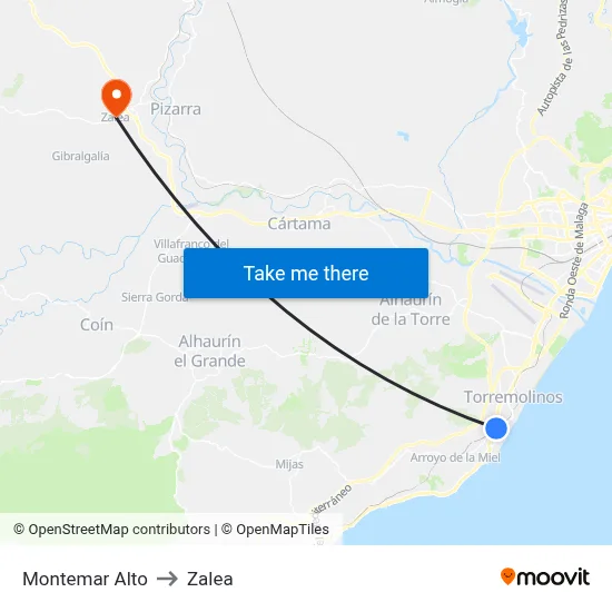 Montemar Alto to Zalea map