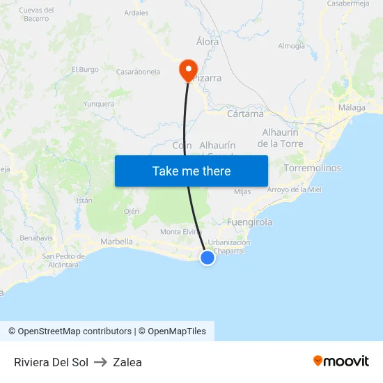Riviera Del Sol to Zalea map